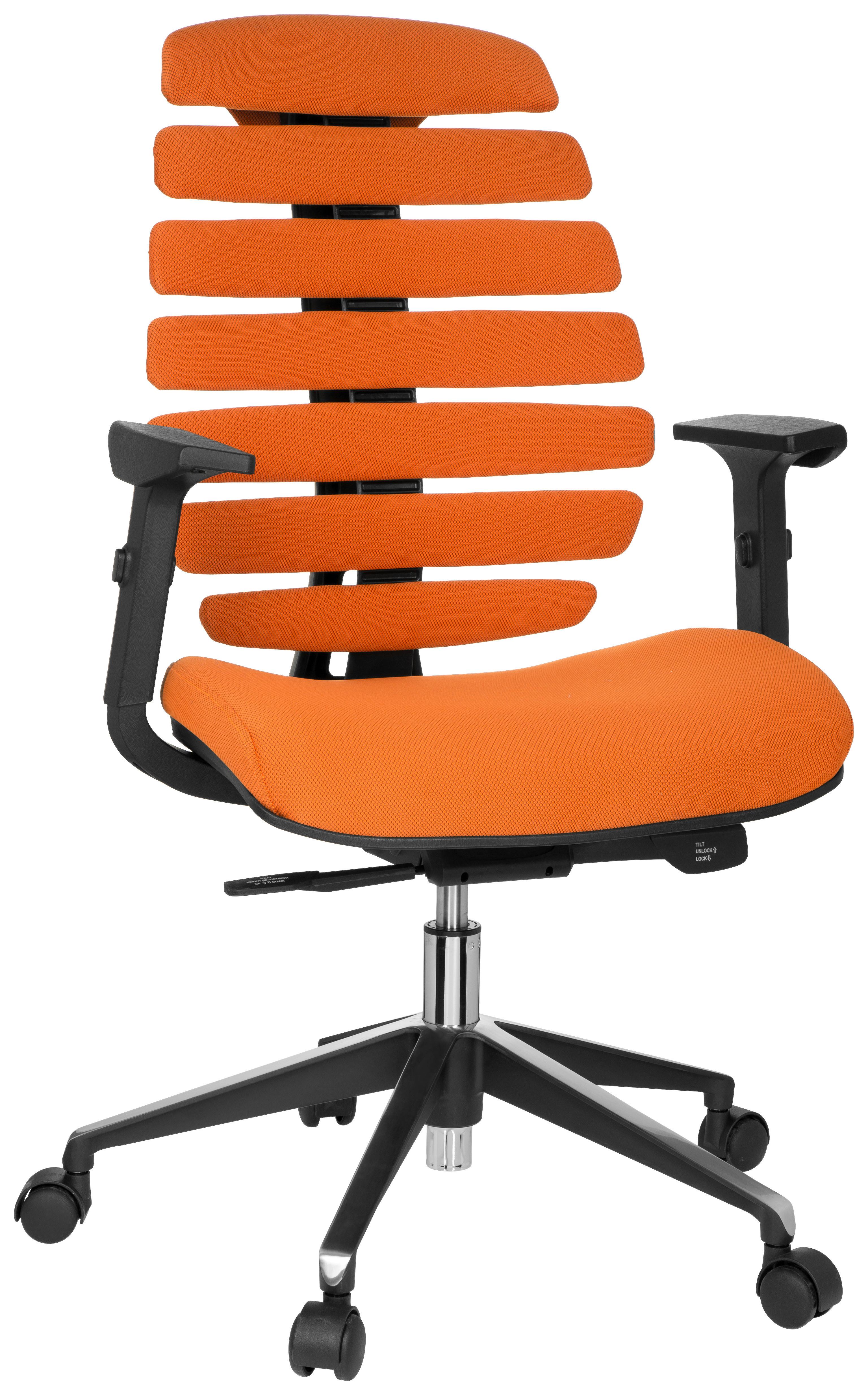 Pisarniški Stol Ergo Line Ii, Oranžna - črna/oranžna, Moderno, kovina/umetna masa (65/115/50cm) - MID.YOU