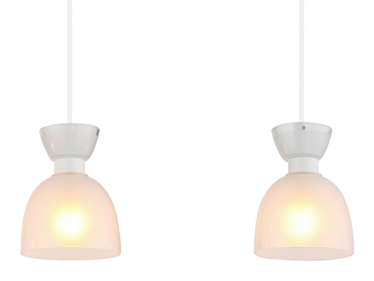 HÄNGELEUCHTE 15769W-3 MASSEY - Weiss, Design, Glas/Kunststoff (65/13/120cm) - Globo