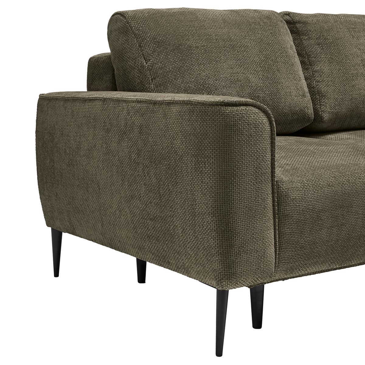 Ecksofa Custom Olivgrün - Schwarz/Olivgrün, MODERN, Textil/Metall (255/85/164cm) - Mömax