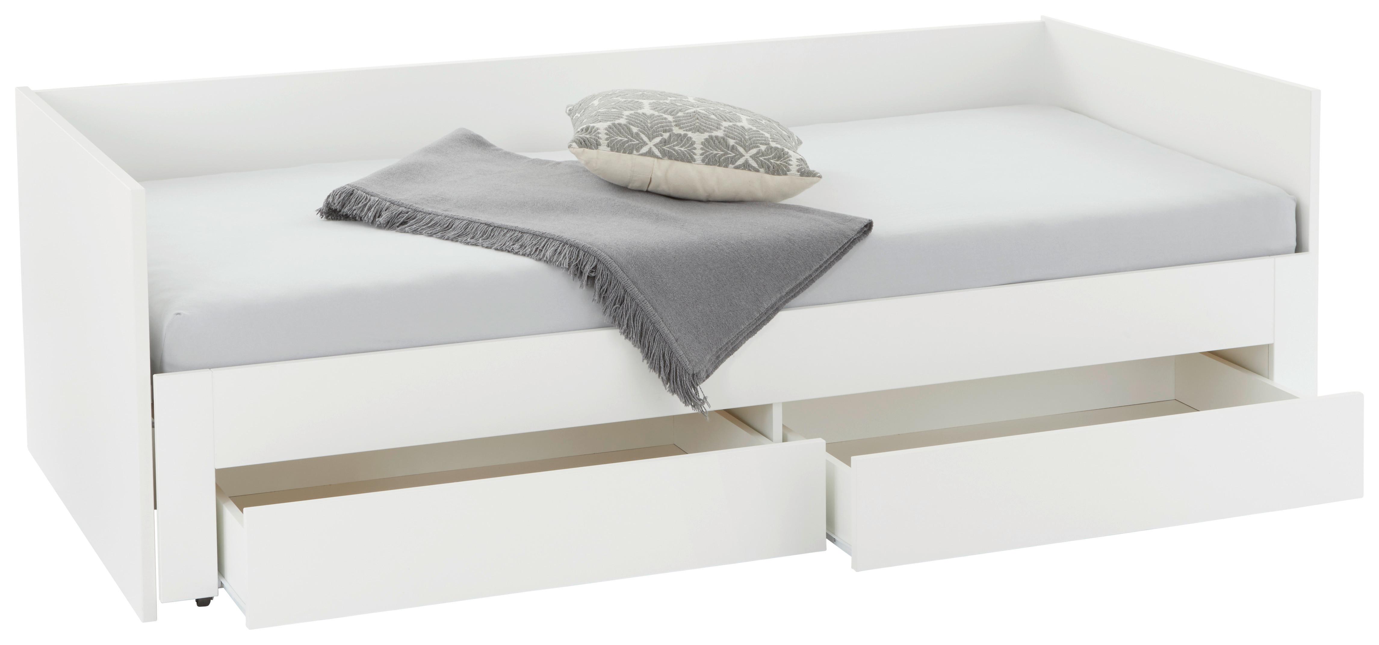 Ausziehbett Jan Weiss ca. 90-180x200cm - Weiß, KONVENTIONELL, Holz (90-180/200cm) - Based