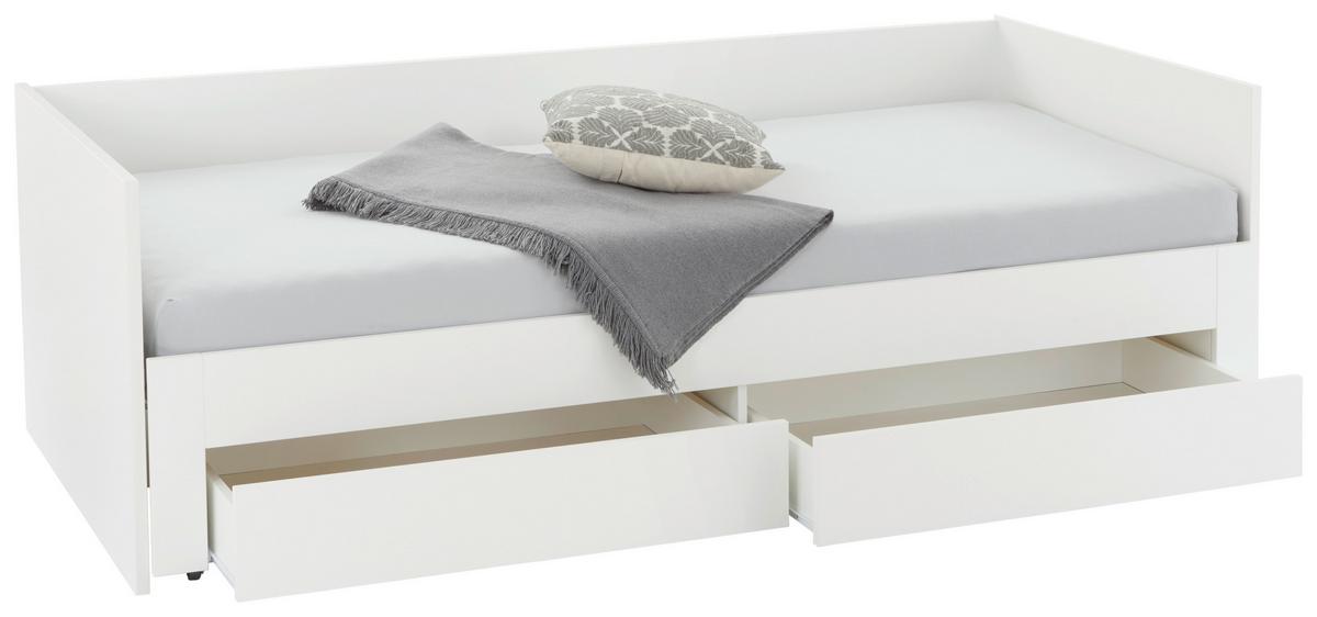 Krevet Na Izvlačenje Jan - bijela, Konvencionalno, drvo (90-180/200cm) - Based
