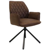 Armlehnstuhl Donny ca. 58x92 cm Braun - Dunkelbraun/Schwarz, LIFESTYLE, Textil/Metall (58/92/52cm) - MID.YOU