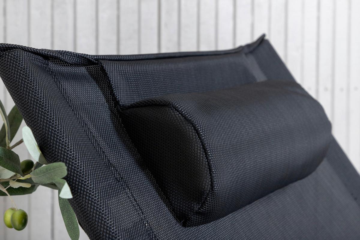 STRANDSESSEL SEVILLE - Schwarz, KONVENTIONELL, Textil/Metall (63/89/84cm) - Gardenson