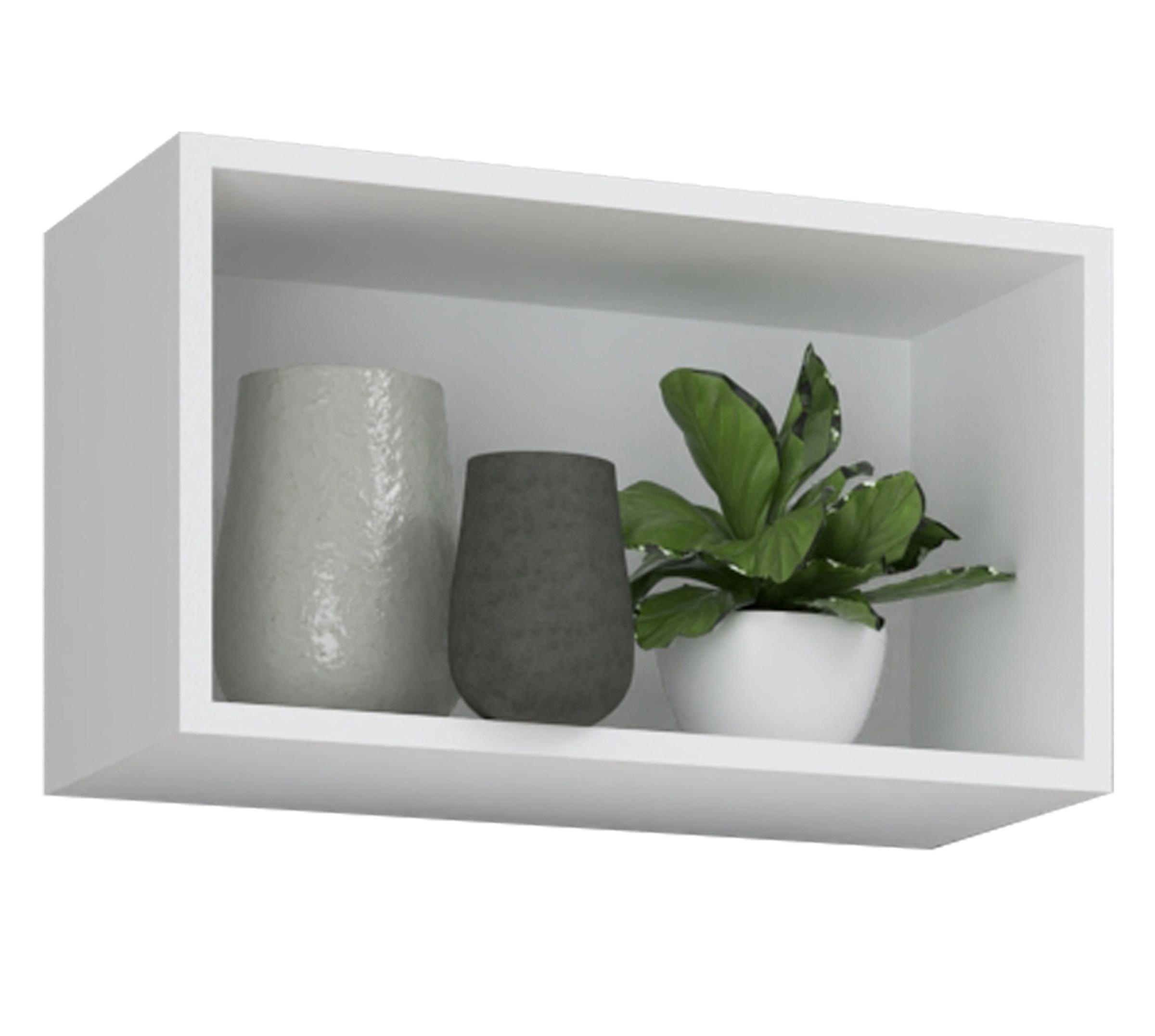 Regal Arila, Bela - bela, Moderno, leseni material (50/30/28cm) - MID.YOU