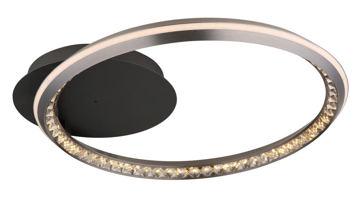 Led Stropna Svjetiljka Alaina - siva/opalna, Design, metal/plastika (53/50/8cm) - Globo