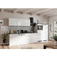 Küchenzeile Monza mit Geräten ca. 360 cm Weiß/Grau - Weiß Hochglanz/Weiß, LIFESTYLE, Holzwerkstoff (360cm) - Held