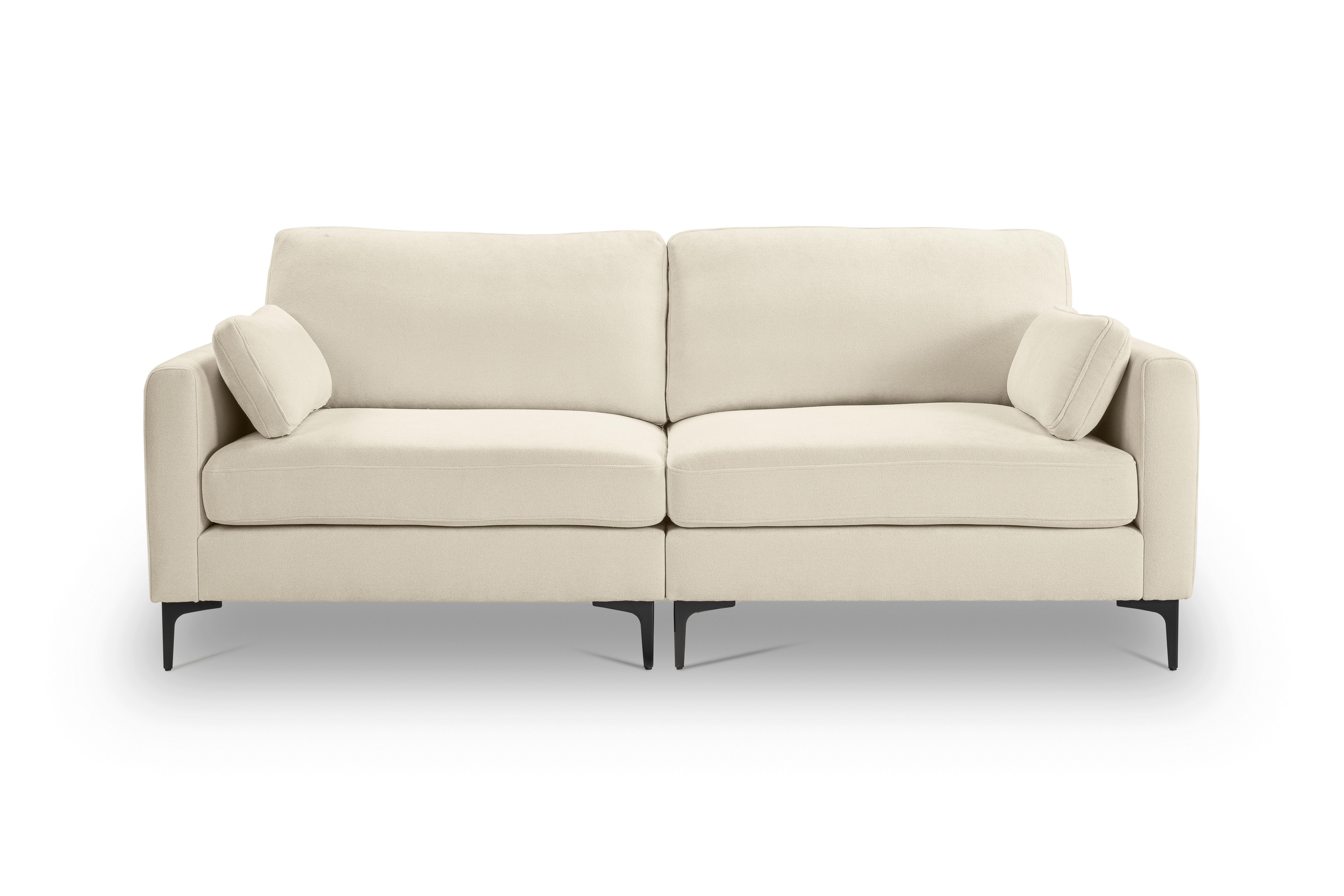 3,5-Sitzer-Sofa Venti Creme - Creme/Schwarz, Basics, Holz/Textil (225/92/97cm) - MID.YOU