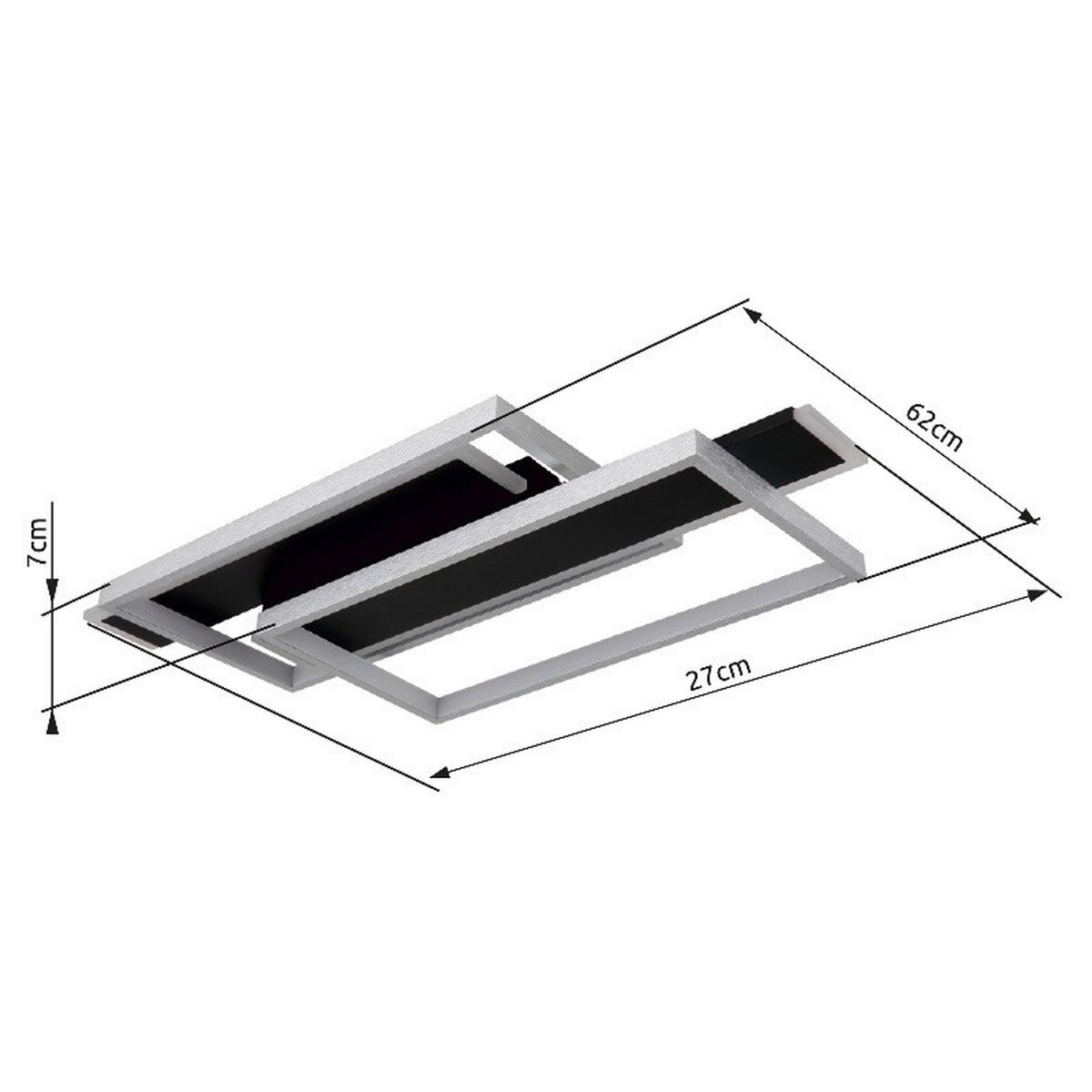Led Mennyezeti Lámpa 67187-40 Finnley - fekete/opál, Design, műanyag/fém (62/27/8,2cm) - Globo