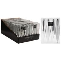 Christbaumhänger ICICLE - Silberfarben, Kunststoff (2,9/14,8/11,2cm)