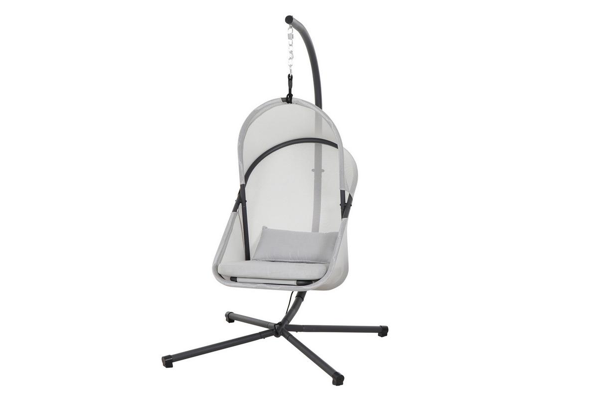 HÄNGESESSEL M90915 - Anthrazit/Grau, KONVENTIONELL, Kunststoff/Textil (123/195/106cm) - Siena Garden