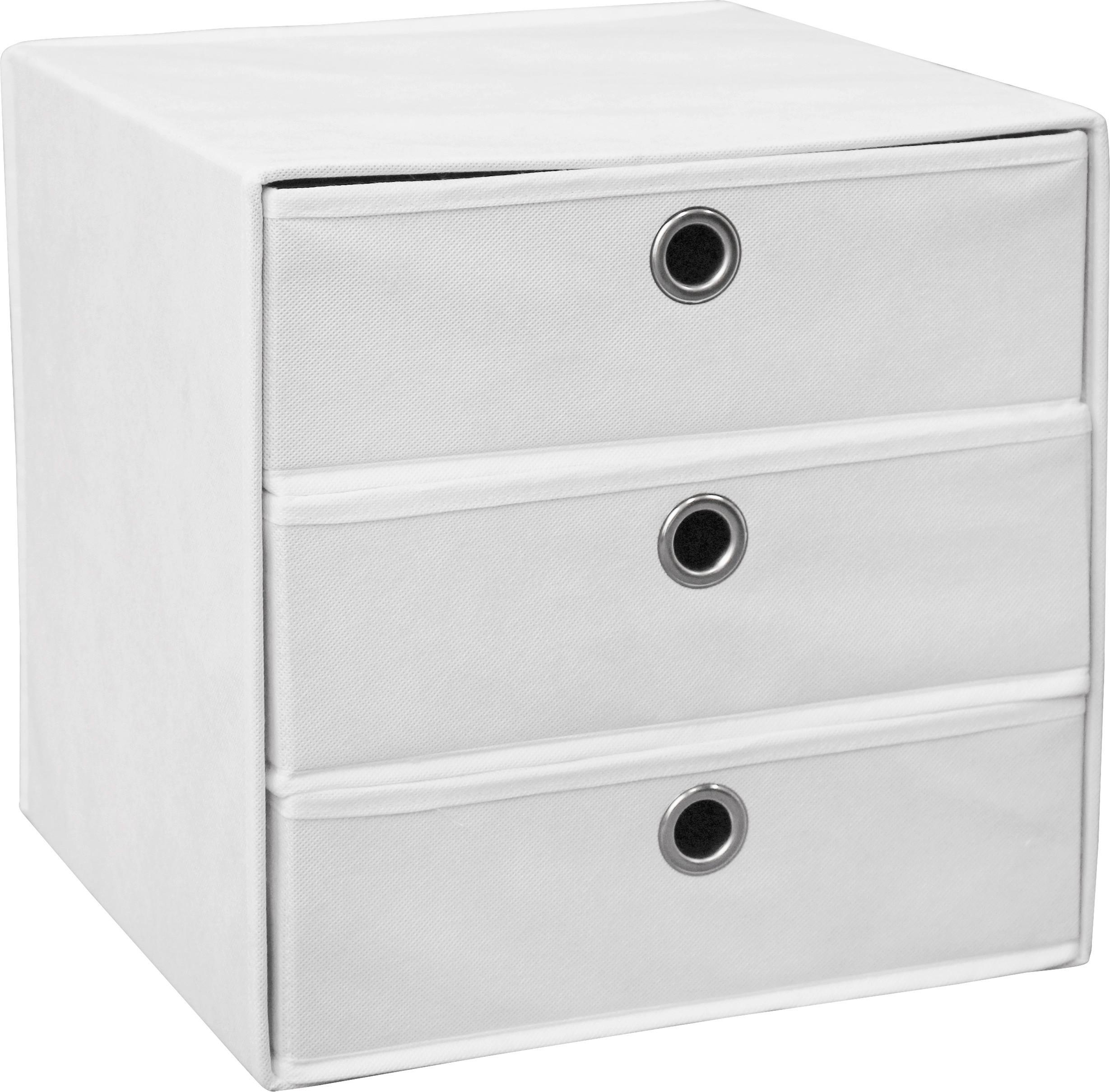 Cutie pentru sertar Lisa - alb, Modern, metal/textil (32/32/32cm) - Modern Living