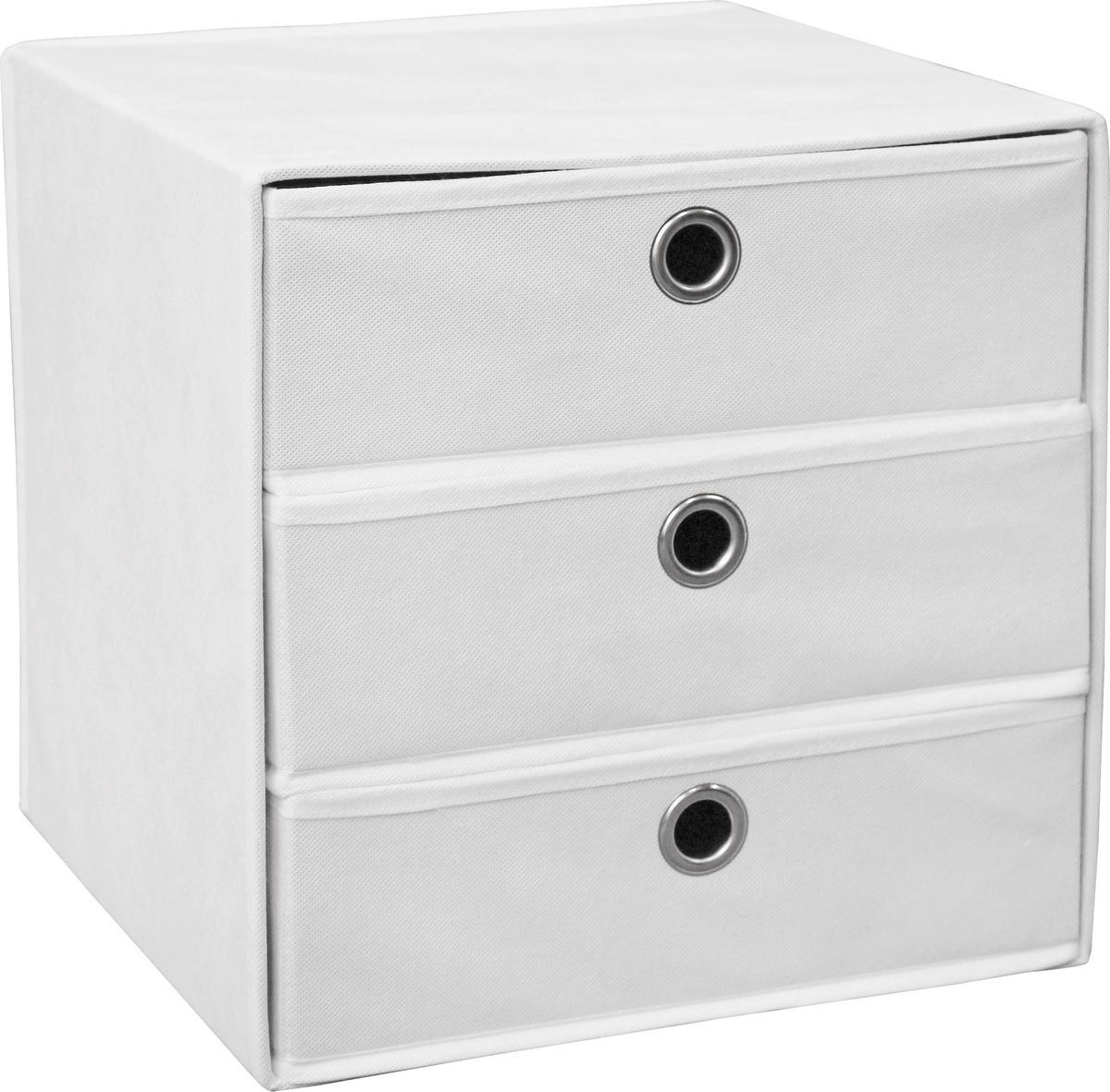 Kutija S Ladicama Lisa - bijela, Moderno, metal/tekstil (32/32/32cm) - Modern Living