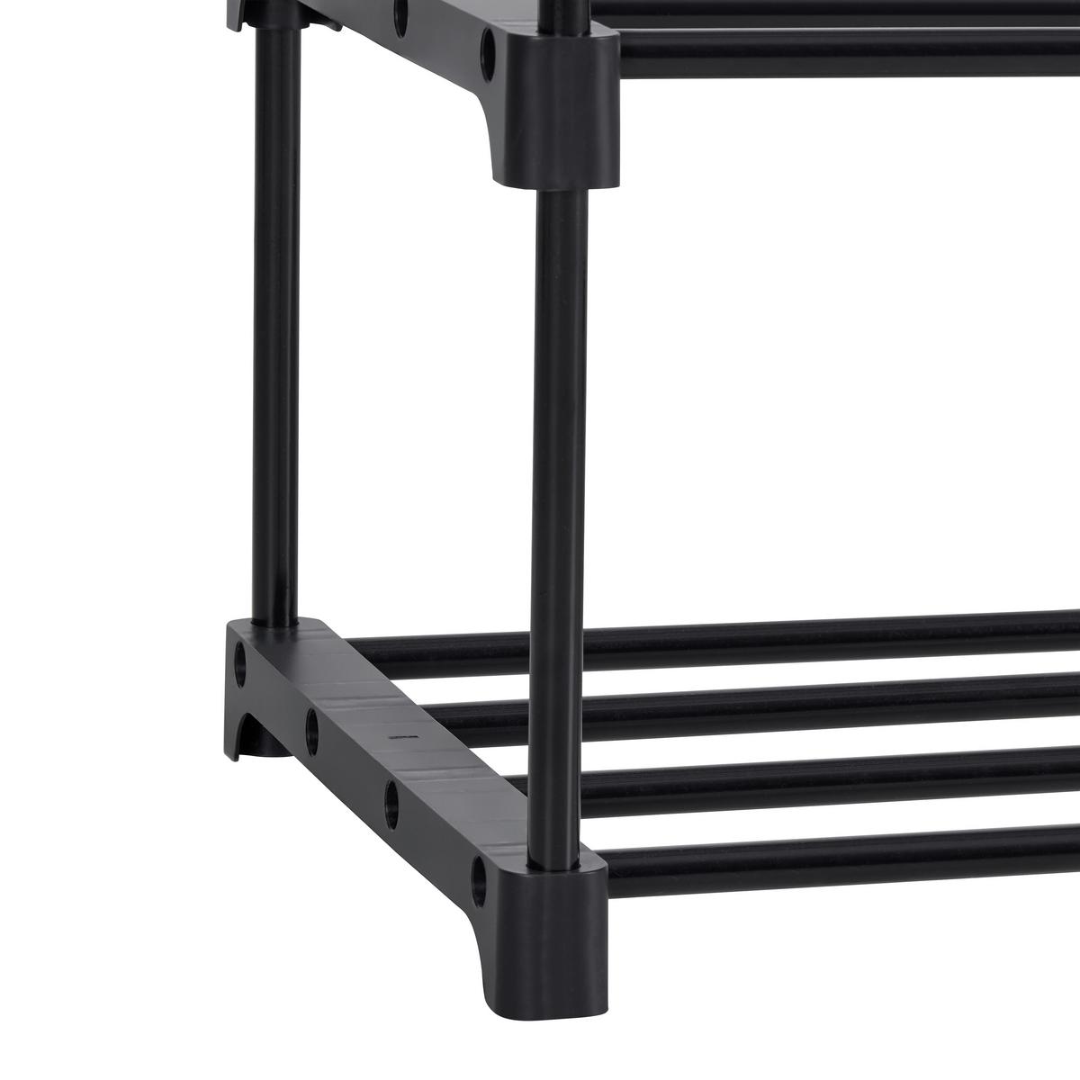 Schuhregal Grando Schwarz - Schwarz, Konventionell, Kunststoff/Metall (94/194/30cm) - Based