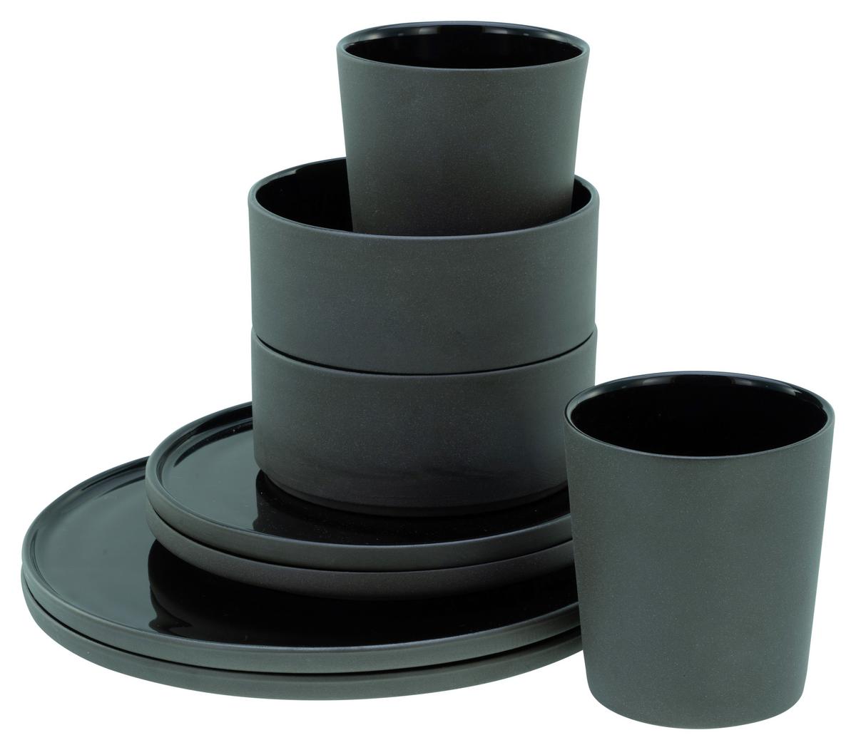 Kombinirani Servis Futuro Black, 8-Delni - črna, Trend, keramika - Creatable