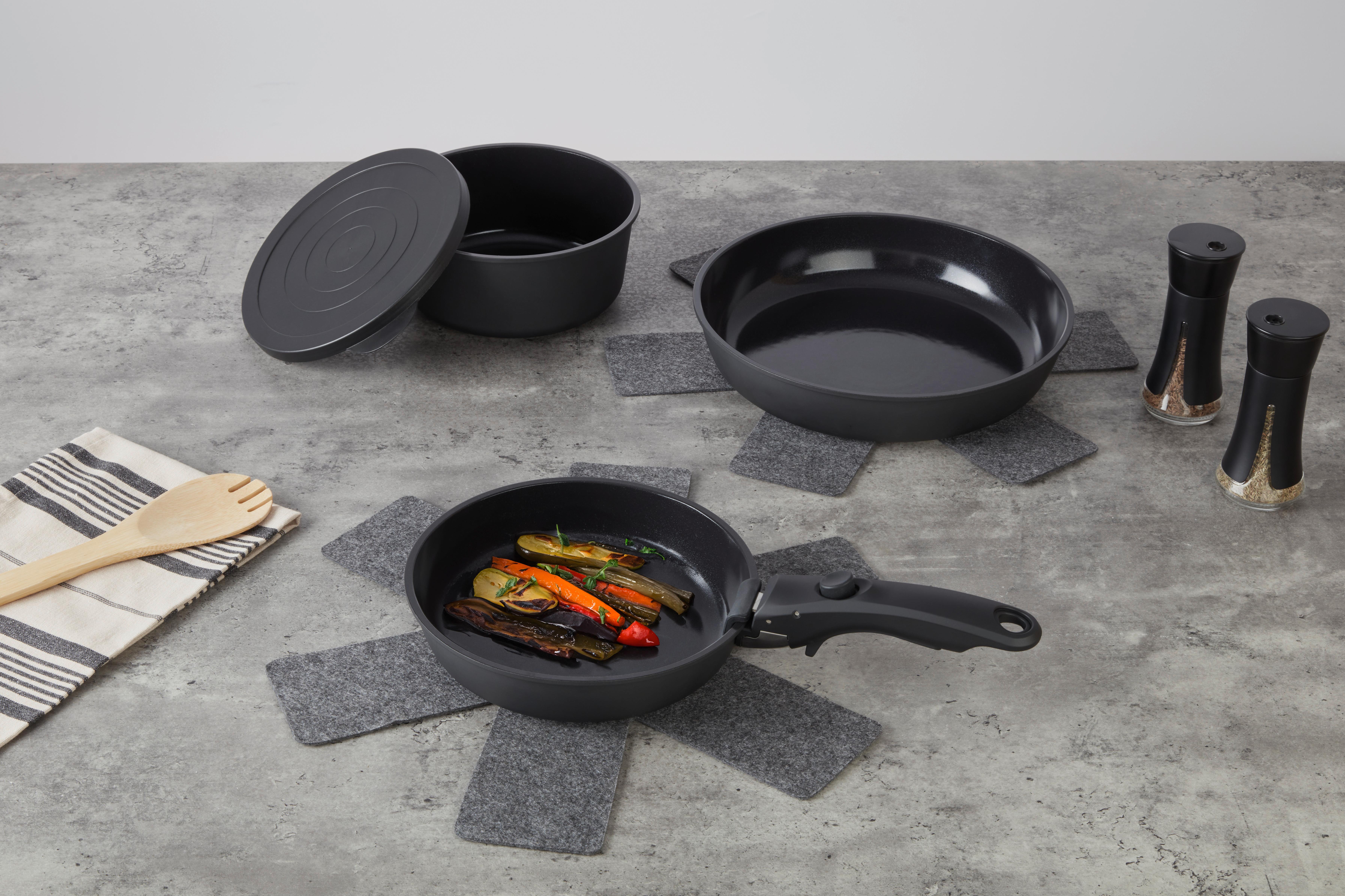 GRYT- OCH KASTRULLSET SPACE - svart, Klassisk, metall/plast (18,20,26cm) - Mömax