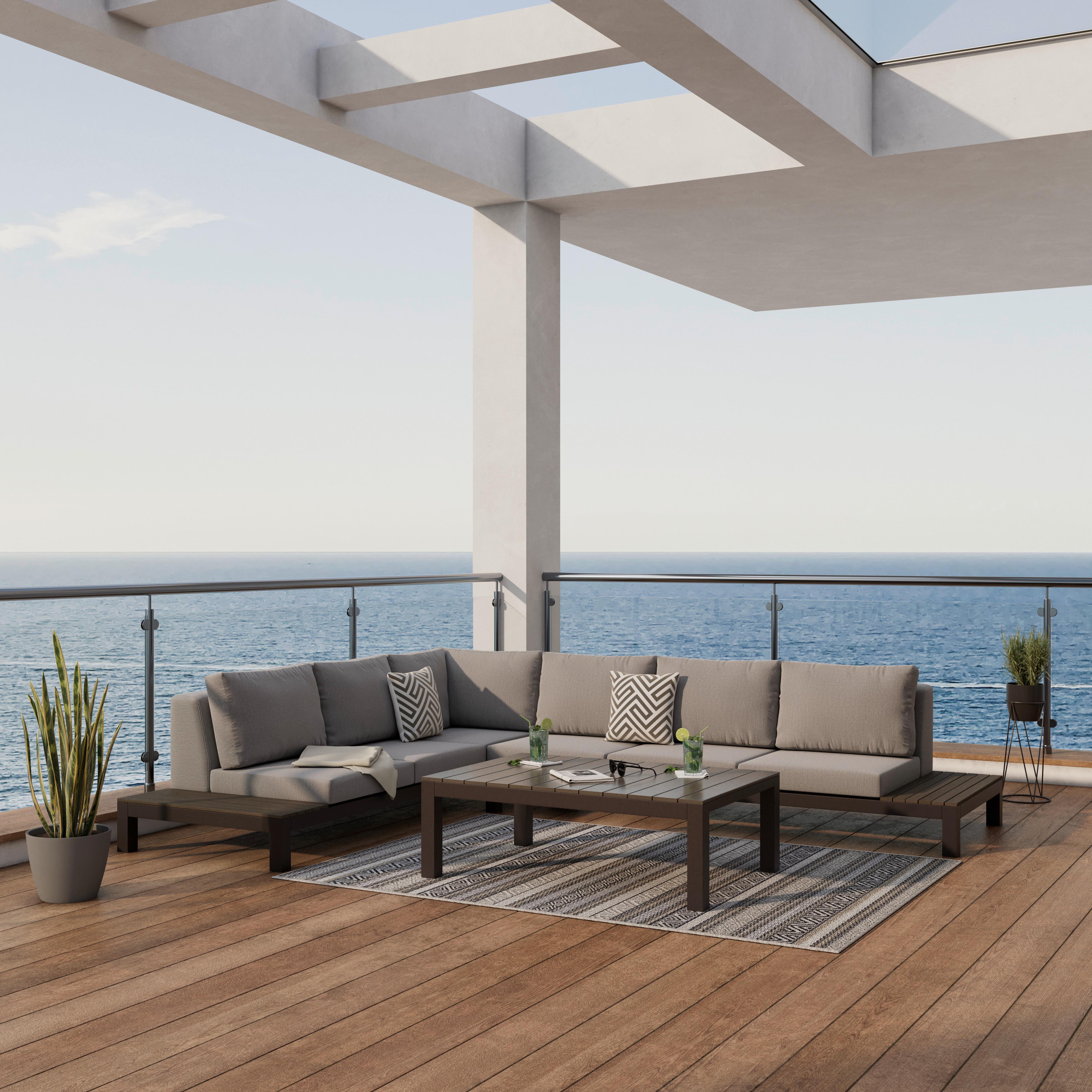 Kerti Garnitúra Gina - szürke, Modern, műanyag/textil (320/66/89cm) - Bessagi Garden