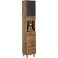 HOCHSCHRANK Eichefarben/Anthrazit - Chromfarben/Eichefarben, MODERN, Holzwerkstoff/Metall (35/194/33cm) - PREMIUM LIVING