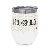 Thermobecher Lieblingsmensch aus Edelstahl - Multicolor, Modern, Metall (9/11,5cm)