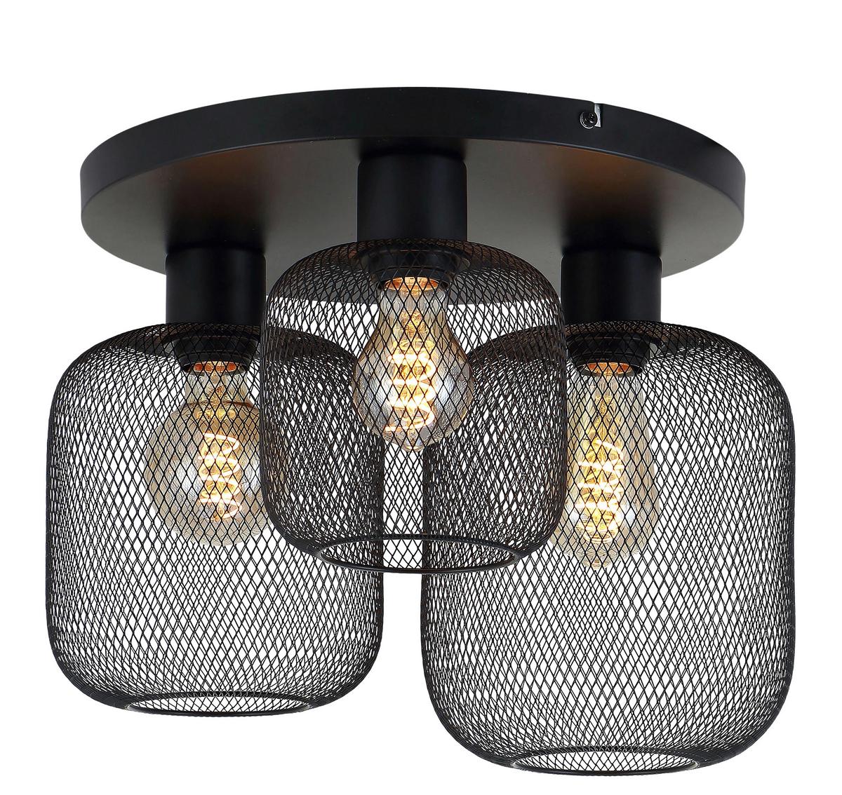 Deckenleuchte Drato Schwarz/Gold max. 25 Watt - Goldfarben/Schwarz, Modern, Metall (40/23cm) - Mömax