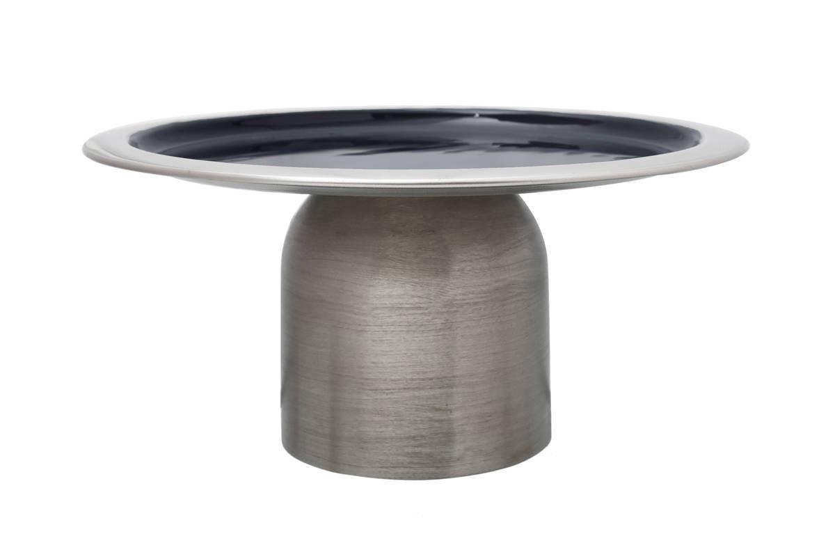 Tortenplatte Kuchenplatte Art Deco 325 - Silberfarben/Dunkelblau, Trend, Metall (29/14cm) - Kayoom
