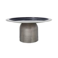 Tortenplatte Kuchenplatte Art Deco 325 - Silberfarben/Dunkelblau, Trend, Metall (29/14cm) - Kayoom
