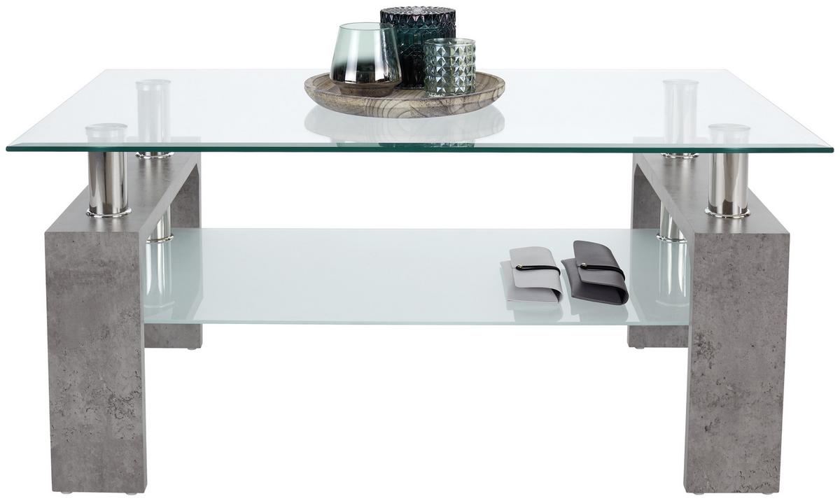Klub Stočić Silvia - prozirna/bela, Moderno, staklo/pločasti materijal (100/45/60cm) - Modern Living