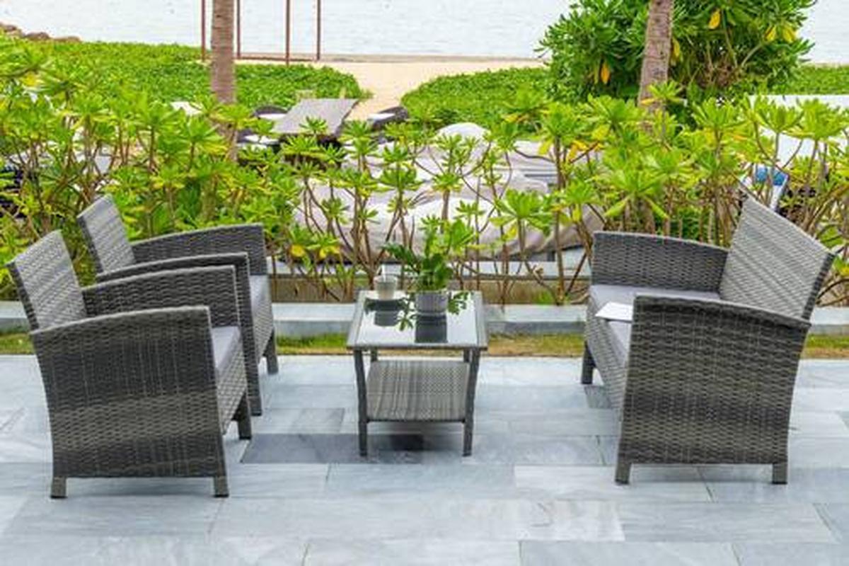 Lounge Garnitura Barbara, Siva - temno siva/črna, Moderno, kovina/umetna masa - Modern Living