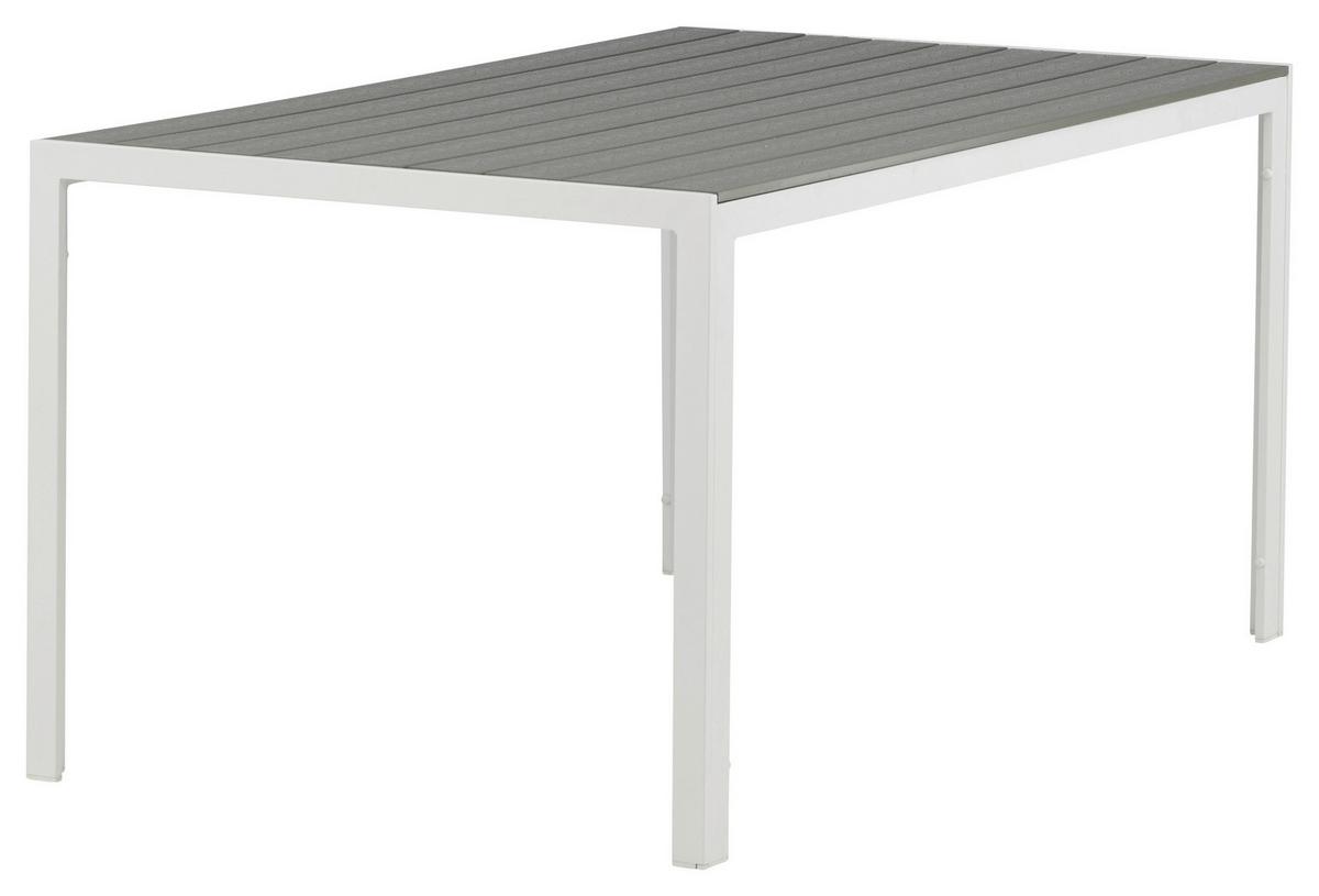 Gartentisch Break ca. 150x90 cm Grau/Weiß - Weiß/Grau, KONVENTIONELL, Holz/Metall (150/90/75cm) - Gardenson