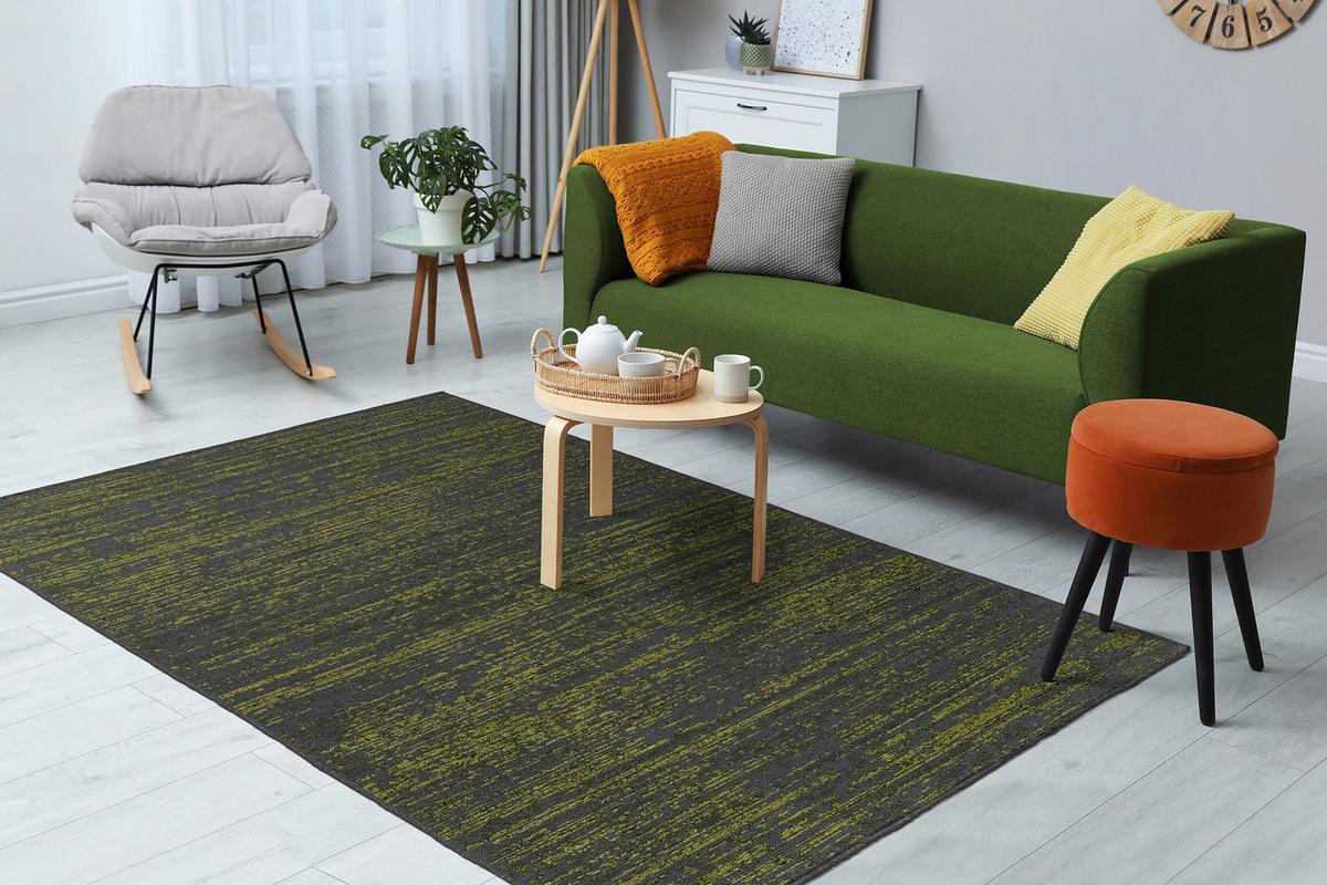 Flachwebeteppich Kalevi 100 - Grün, Konventionell, Textil (160/230cm) - Kayoom