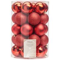 ZESTAW BOMBEK CHOINKOWYCH 023306 - czerwony, Basics, tworzywo sztuczne (8,00cm)