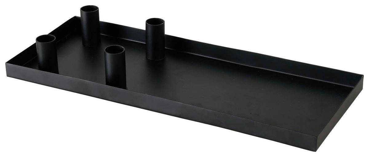 Hengergyertyatartó Rimalh - fekete, Modern, fém (42/16/6cm) - Premium Living