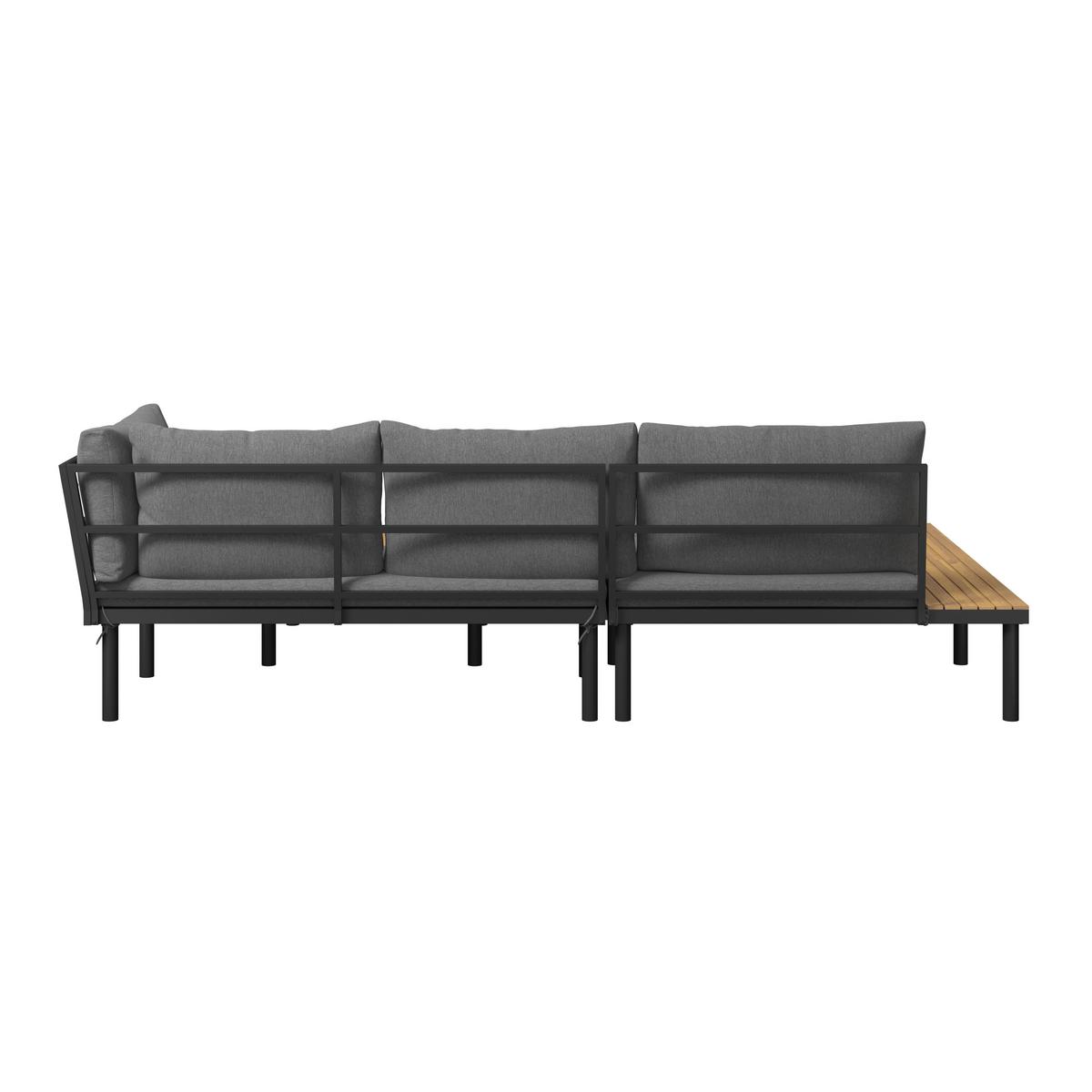 KOMPLET MEBLI TARASOWYCH BORIS - kolor akacjowy/czarny, Basics, metal/drewno (159/273,5cm) - Ambia Garden