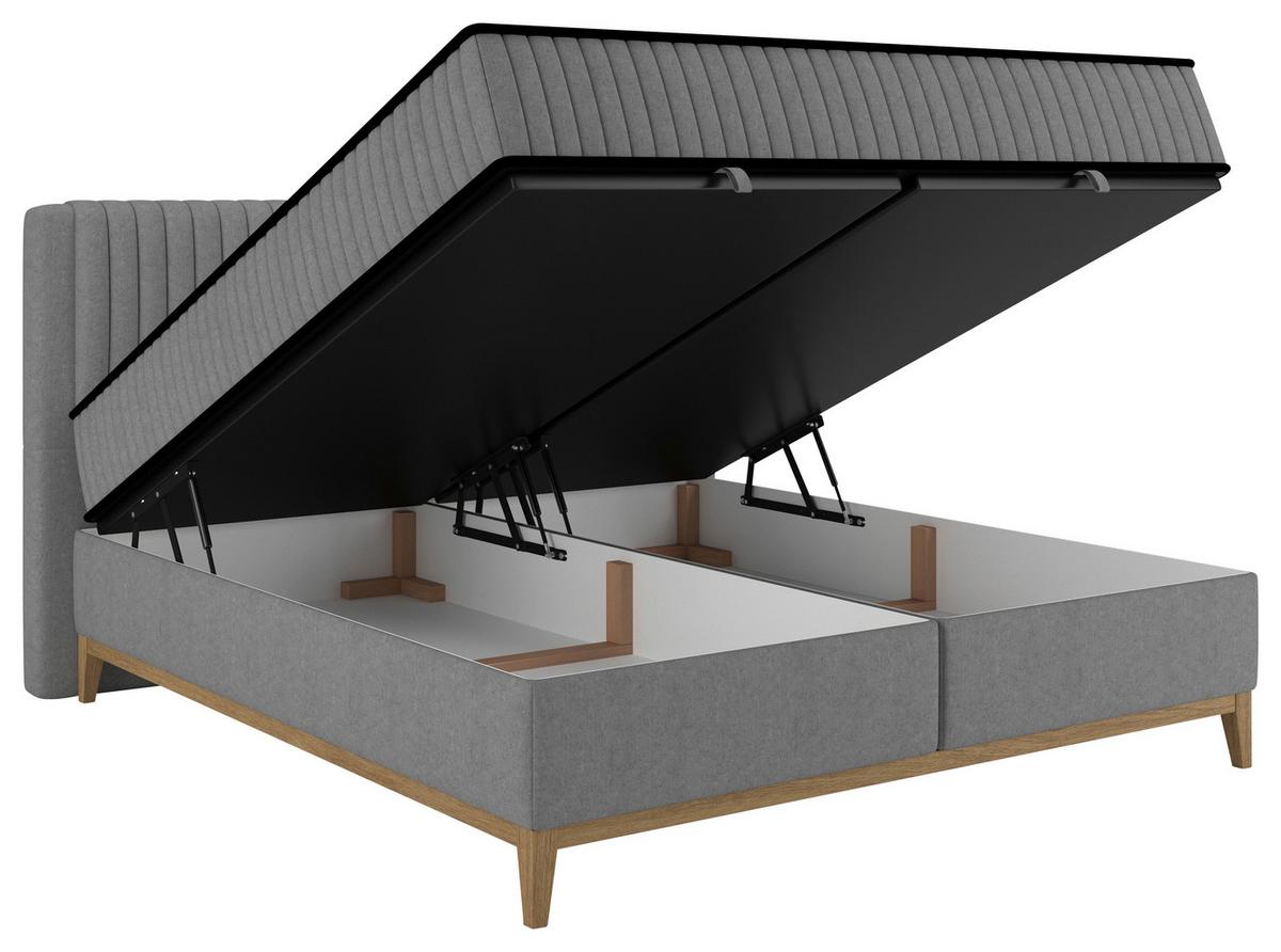Bett Elena Graphitfarben ca. 200x200cm - Graphitfarben, KONVENTIONELL, Holz/Holzwerkstoff (200/200cm) - Sembella