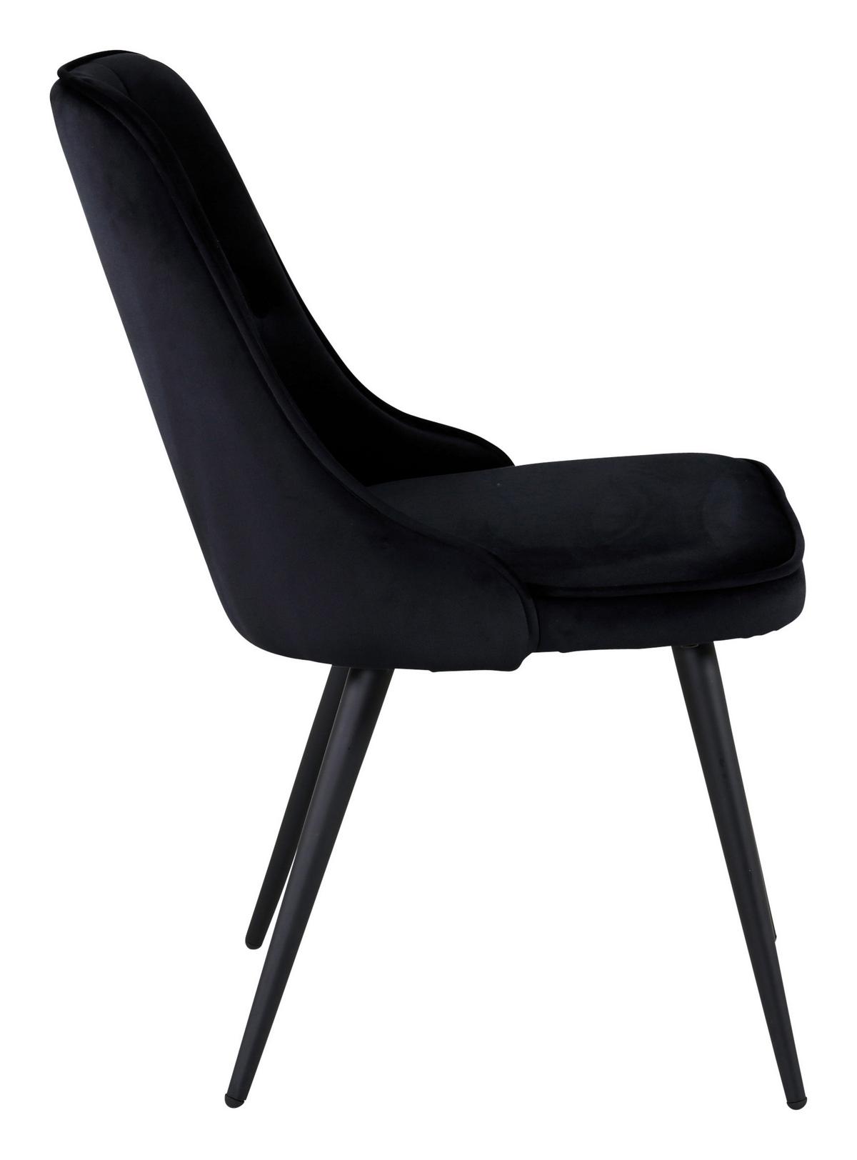 STUHL-SET VELVET DELUXE - Schwarz, Design, Kunststoff/Textil (50/88.5/66cm) - Livetastic