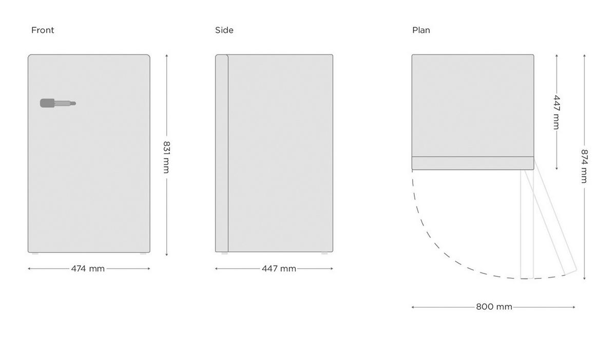 Kühlschrank Respekta Ricco KG83R-52 Rot - Rot, Basics, Glas/Kunststoff (47,4/83,1/44,7cm) - Respekta