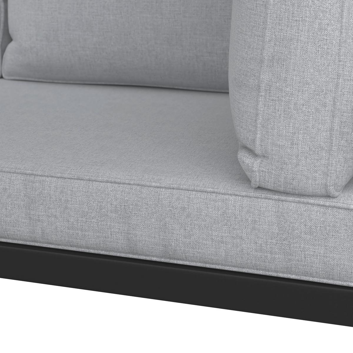 Dining-Loungeset Pergolina Grau Metall/Outdoorstoff - Dunkelgrau/Hellgrau, MODERN, Kunststoff/Textil (194/245cm) - Bessagi Garden