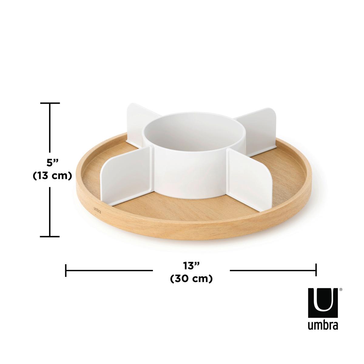Menage-Set Bellwood Lezy Weiß/Naturfarben - Naturfarben/Weiß, Design, Holz/Kunststoff (30,5/8,9/30,5cm) - Umbra
