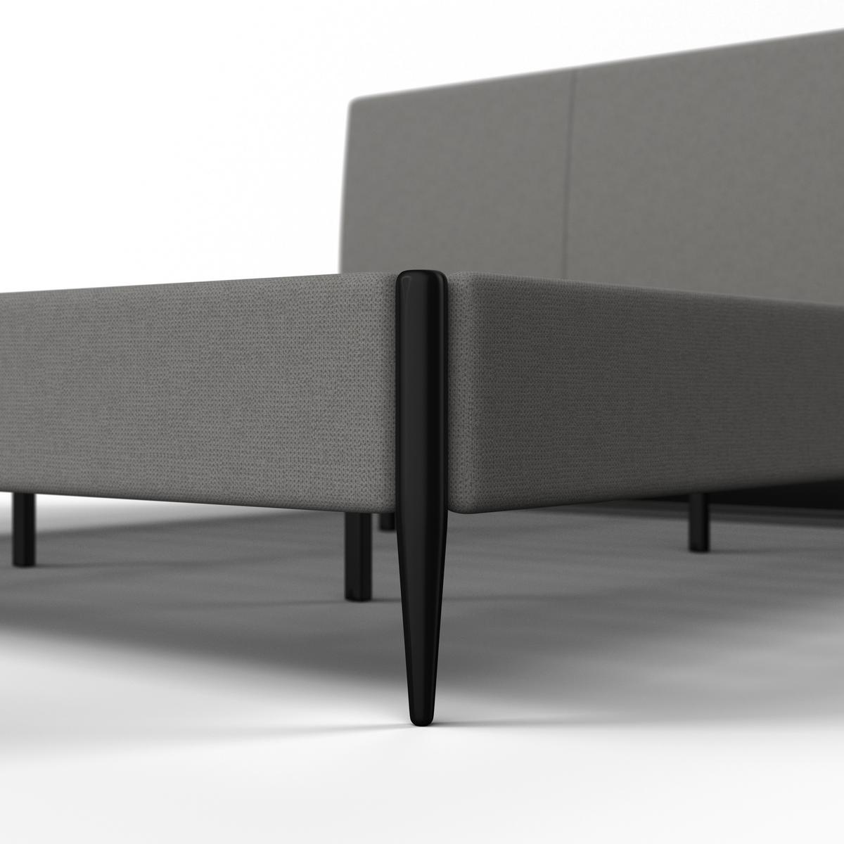 Polsterbett Melisa ca. 180x200 cm Grau - Schwarz/Naturfarben, MODERN, Holz/Textil (180/200cm) - Bessagi Home