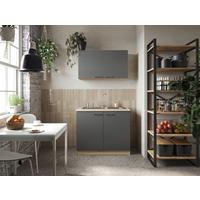 Majhna Kuhinja Merle, 100cm - srebrne barve/siva, Basics, kovina/leseni material (100cm) - Respekta