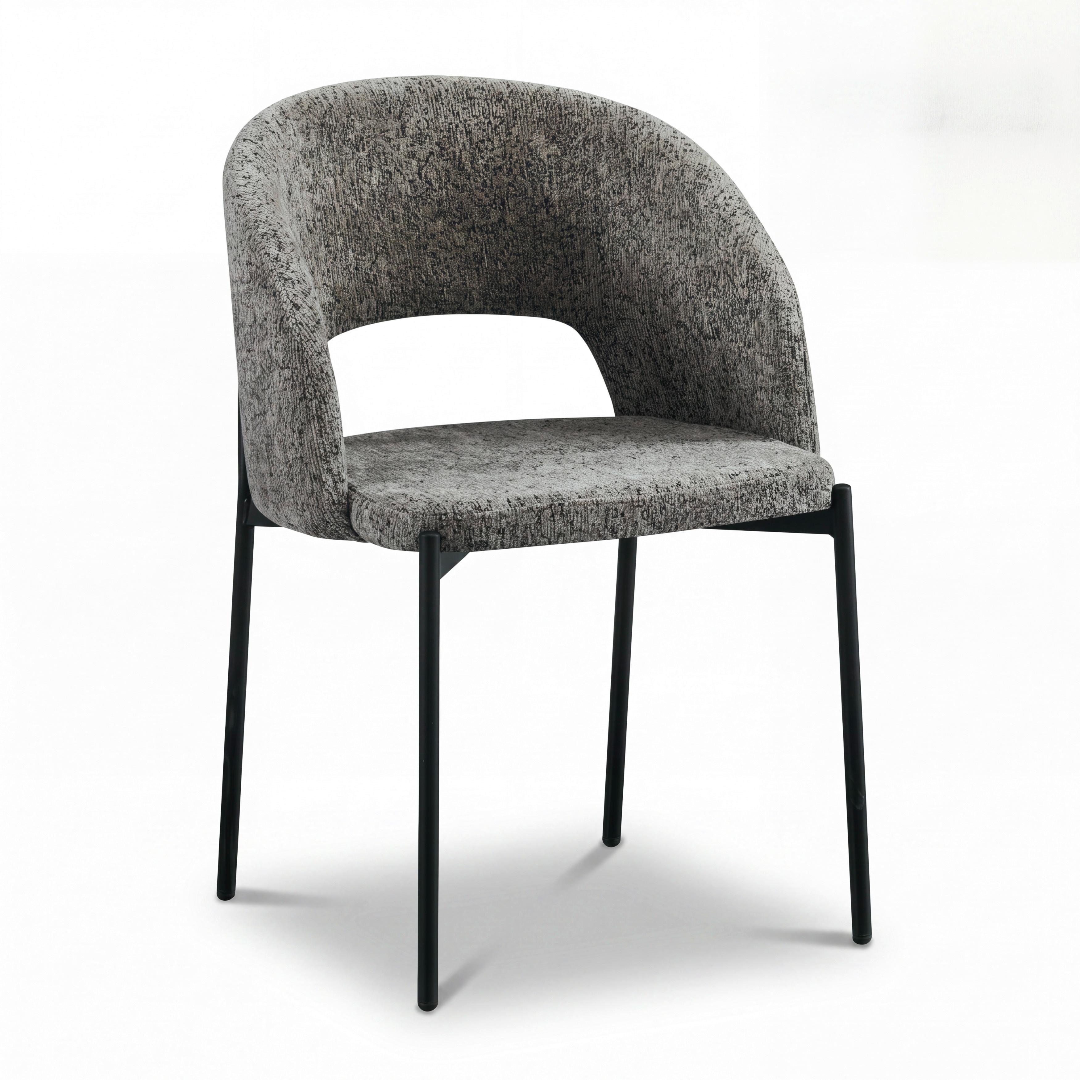 Stuhl Nadiya Braun Leinenoptik Gepolstert - Schwarz/Braun, MODERN, Holz/Textil (52/78/56cm) - Bessagi Home
