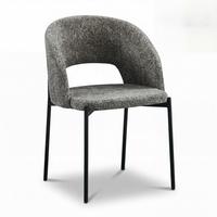Stuhl Nadiya Braun Leinenoptik Gepolstert - Schwarz/Braun, MODERN, Holz/Textil (52/78/56cm) - Bessagi Home