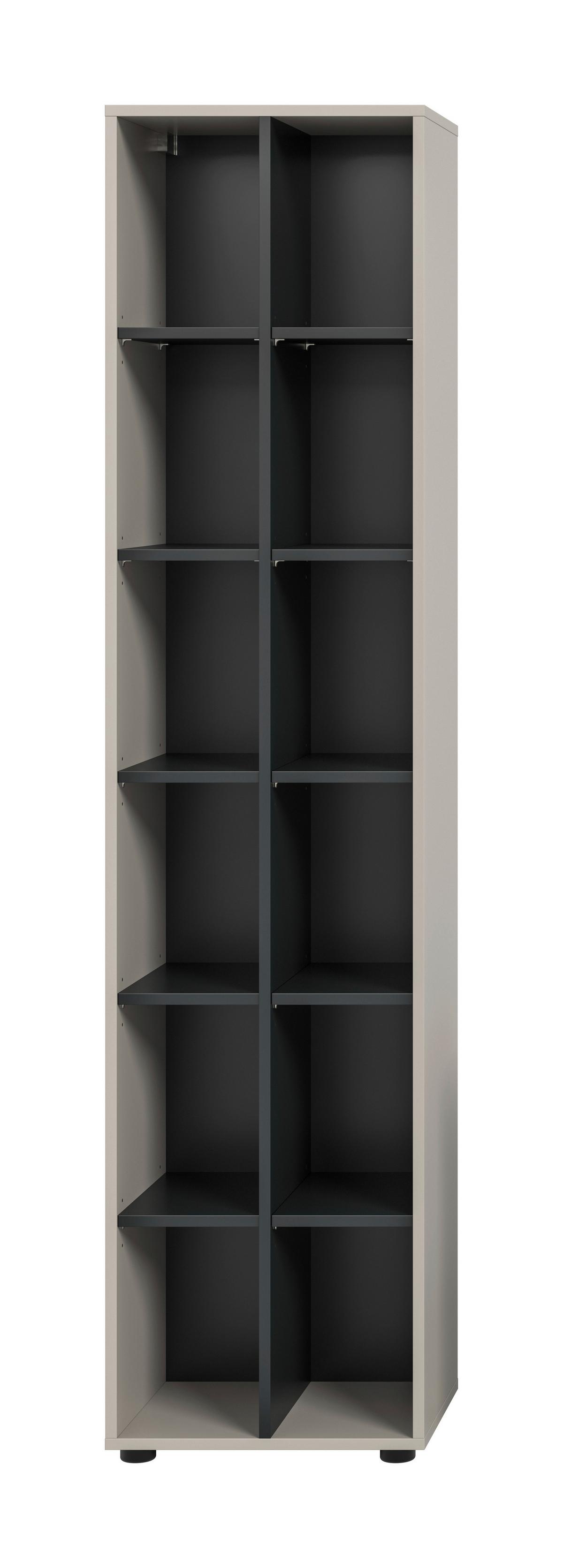 Regal Noida, Kašmir - kašmir/črna, Design, umetna masa/leseni material (45/192/35cm) - Livetastic