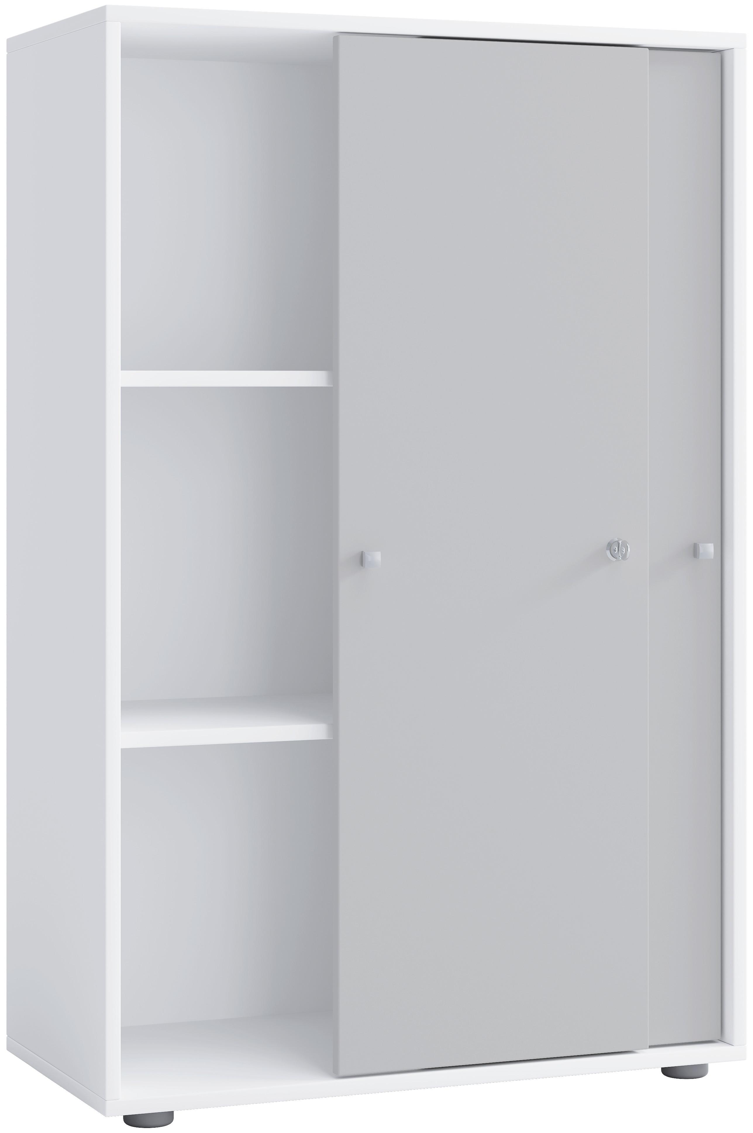 AKTENSCHRANK LONA XL - Weiss/Grau, Design, Holzwerkstoff (70/110/39cm) - MID.YOU