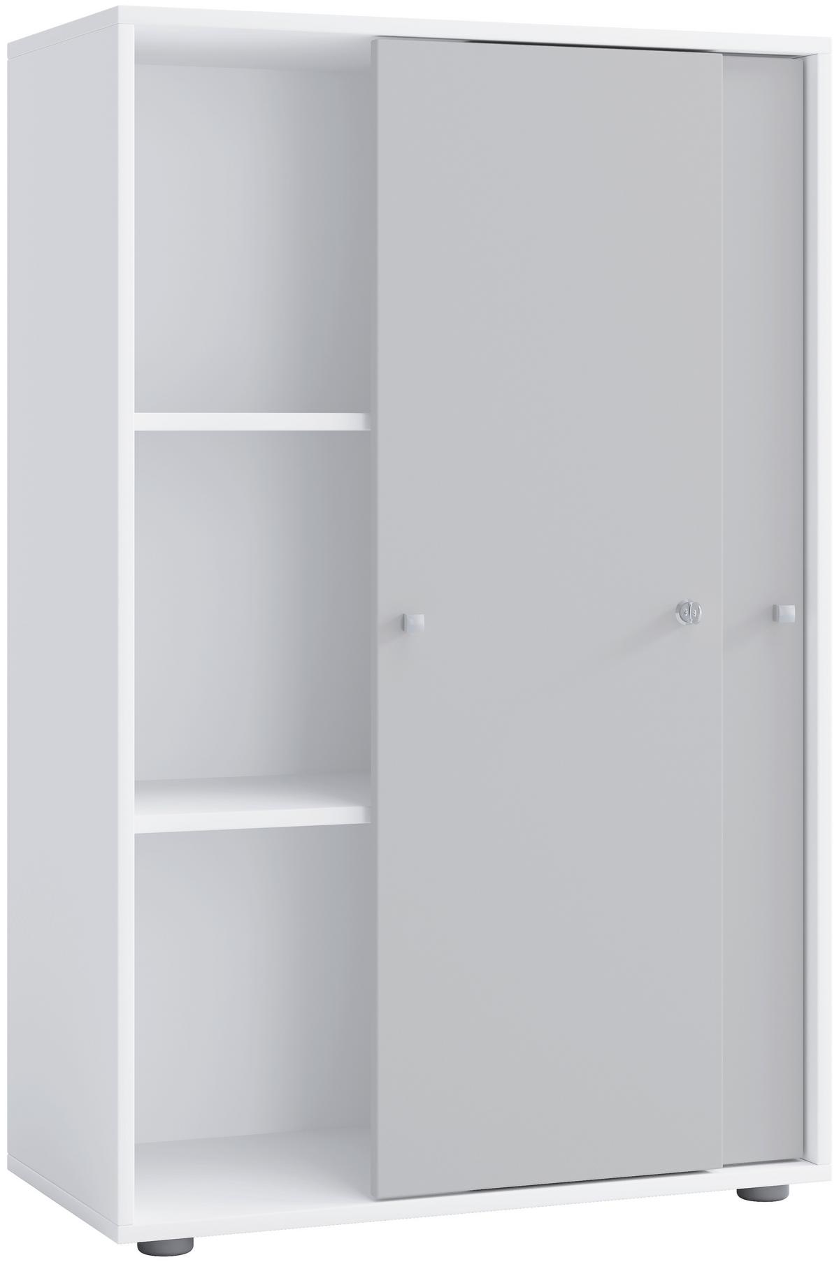 Arhivska Omara Lona Xl, Bela, Siva - siva/bela, Design, leseni material (70/110/39cm) - MID.YOU
