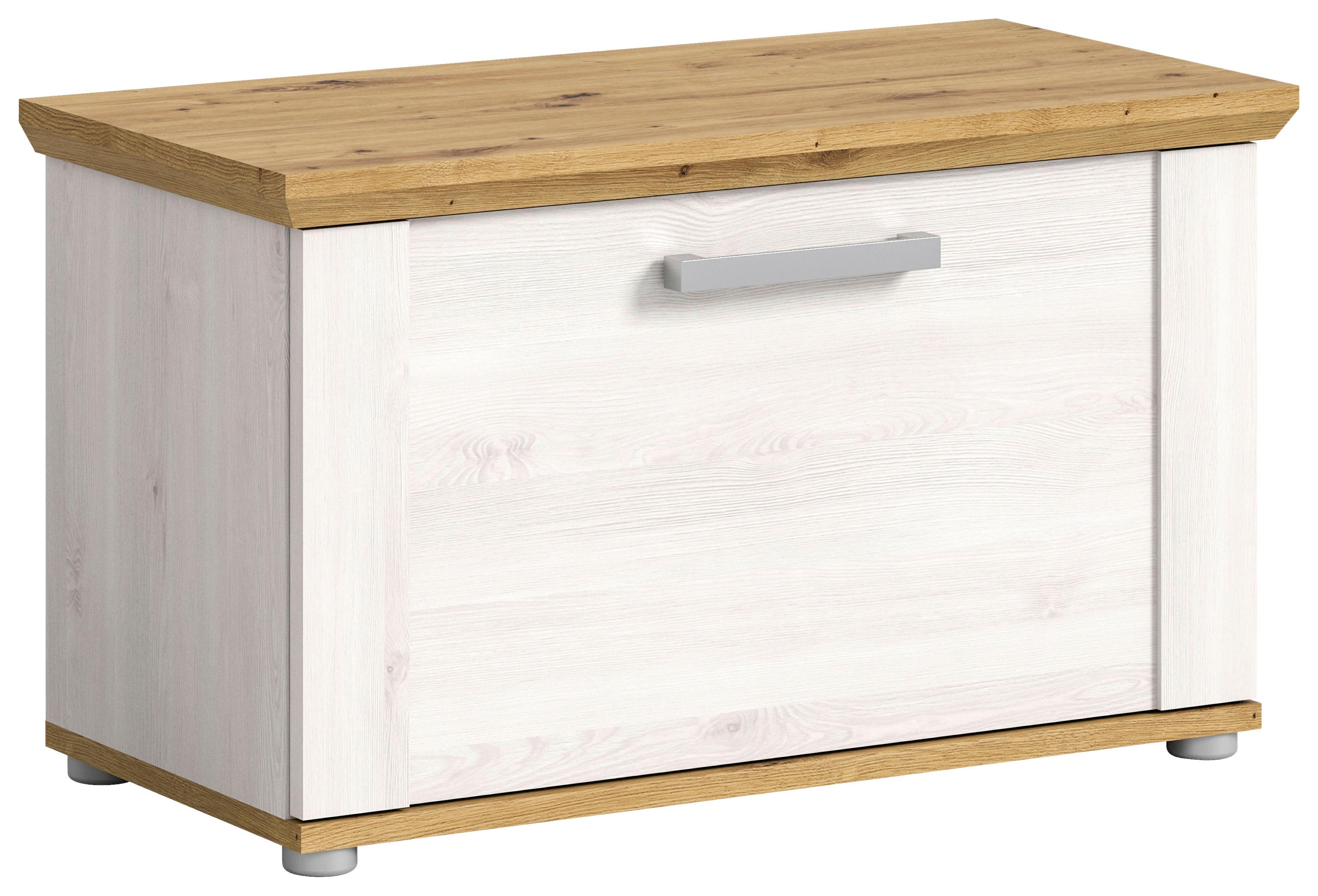 Garderobenbank Verona ca. 78x45x37 cm Lärche/Eiche - Silberfarben, KONVENTIONELL, Holzwerkstoff (78/45/37cm) - MID.YOU