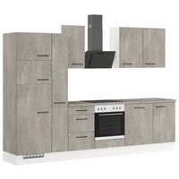 Küchenblock IBZ ohne Geräte ca. 310 cm Grau - Schwarz/Weiß, Design, Holzwerkstoff/Metall (310cm) - Impuls