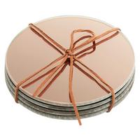 Poháralátét Mirror - rosé arany/aranyszínű, Üveg (10.5cm) - Trendline