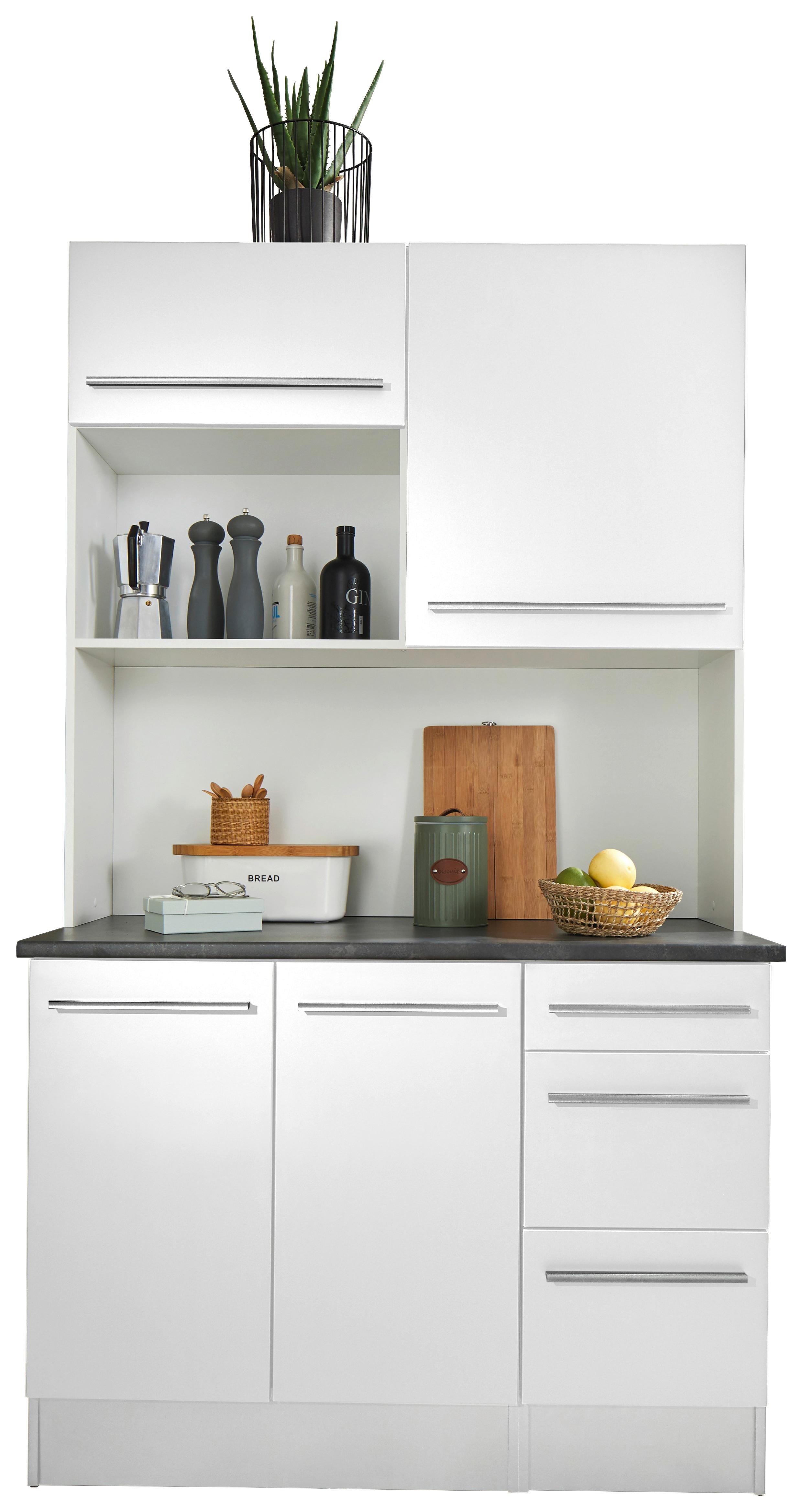 BUFET JAZZ BUFFET - biały wysoki połysk/kolor srebrny, Lifestyle, materiał drewnopochodny/tworzywo sztuczne (120/211/60cm) - MID.YOU