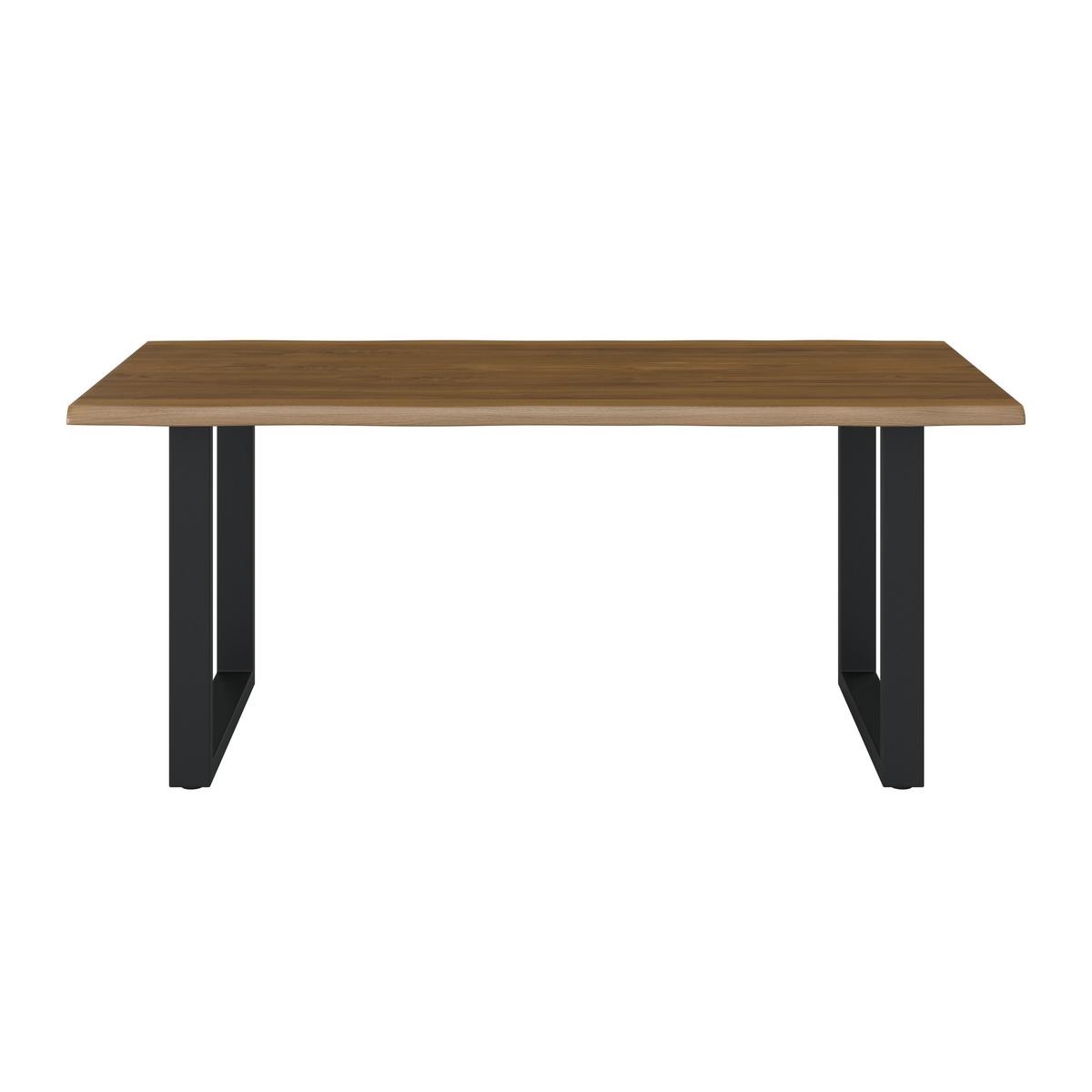 Esstisch Len in Holz Eiche massiv ca. 180x90 cm - Eichefarben/Schwarz, MODERN, Holz/Metall (180/90/76cm) - Bessagi Home