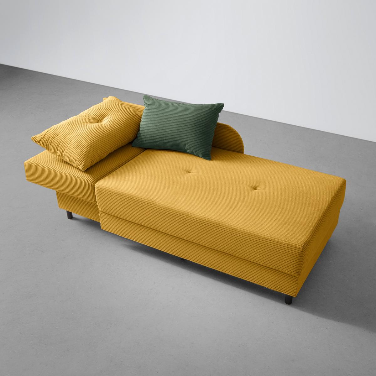 Liege Nova Senfgelb - Senfgelb/Schwarz, MODERN, Holz/Textil (85/62/145cm) - Mömax